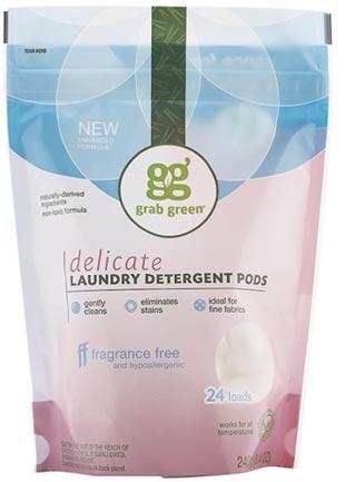 GrabGreen, détergent à lessive délicat, sans parfum, 24 portions, 8,4 oz (240 g)